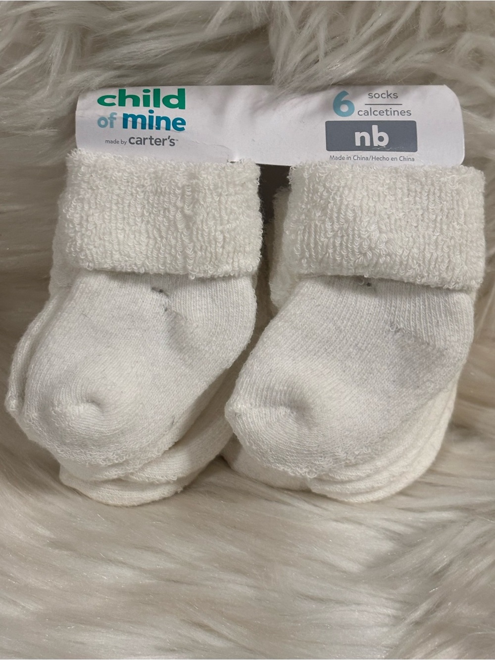 Child of mine newborn socks 6 pk